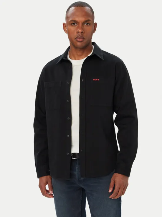 HUGO Koszula Egrin 50566885 Czarny Regular Fit