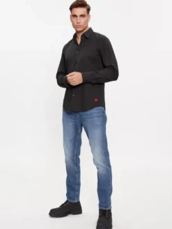 HUGO Koszula Ermo 50500216 Czarny Slim Fit