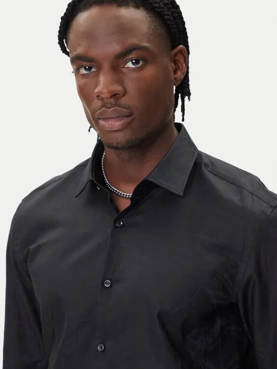 HUGO Koszula Kenno 50500965 Czarny Slim Fit