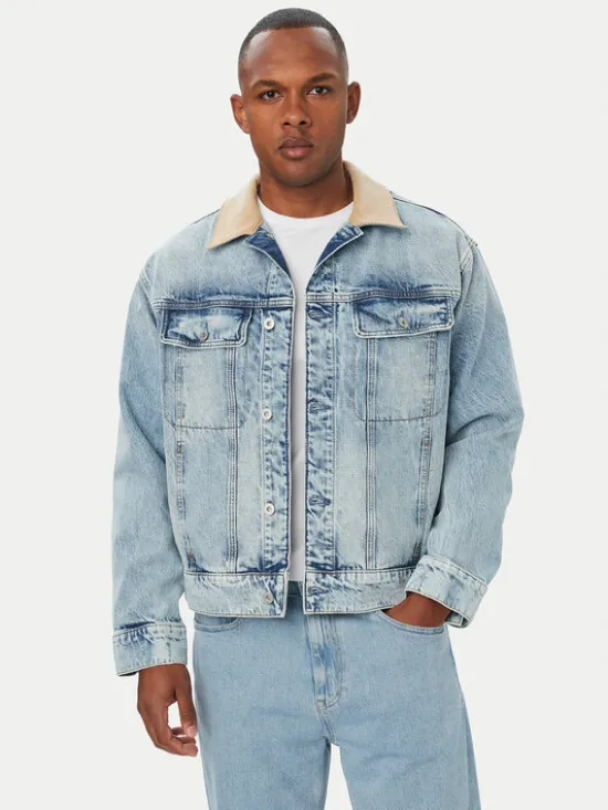 HUGO Kurtka jeansowa Erlo 50563343 Niebieski jasny Relaxed Fit
