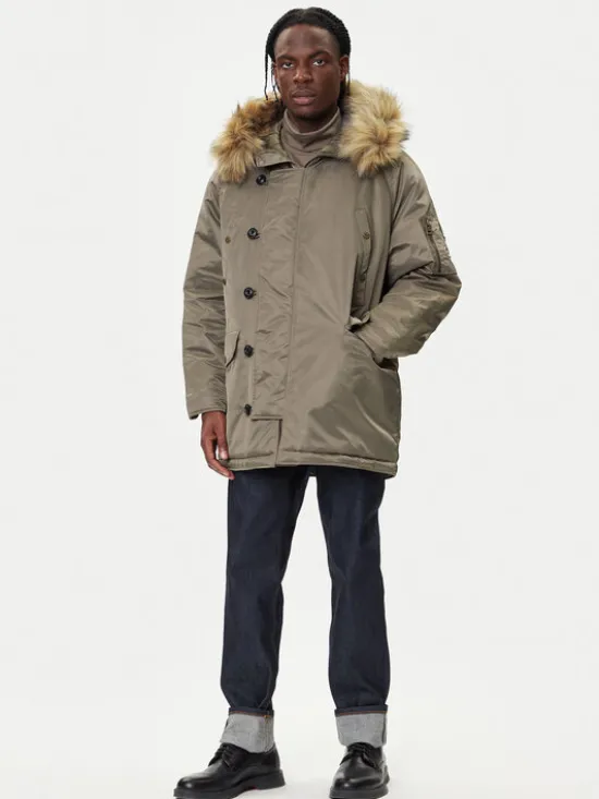 HUGO Parka Makaro2541 50546236 Khaki Regular Fit