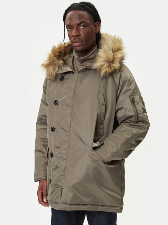 HUGO Parka Makaro2541 50546236 Khaki Regular Fit