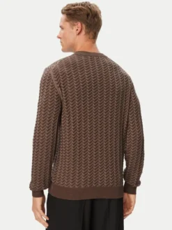 HUGO Sweter Simond 50570261 Brązowy Regular Fit