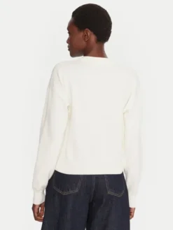 HUGO Sweter Slogix_B 50548145 Biały Relaxed Fit
