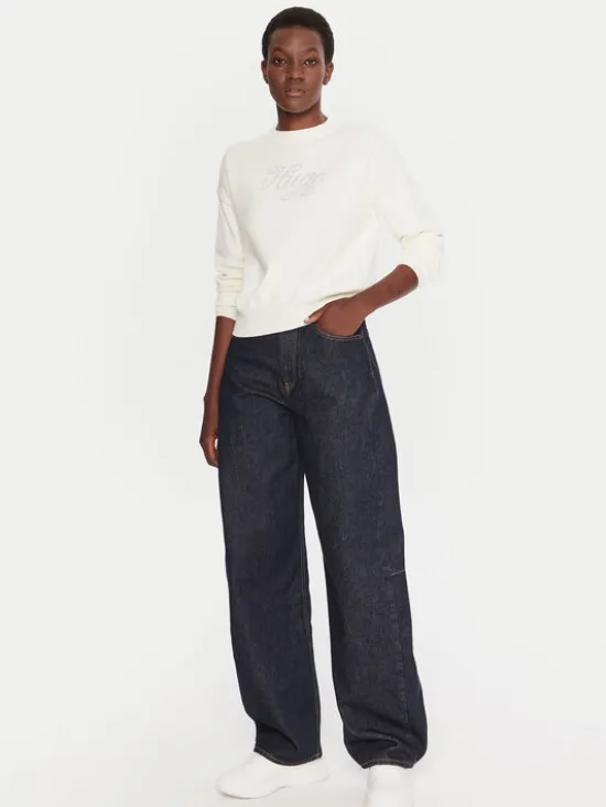 HUGO Sweter Slogix_B 50548145 Biały Relaxed Fit