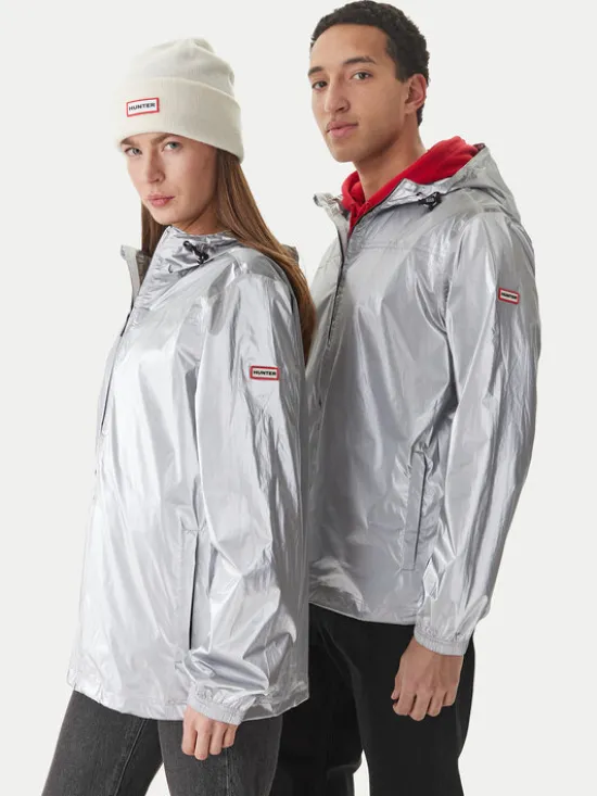 Hunter Kurtka przeciwdeszczowa HARU0008261 Srebrny Regular Fit