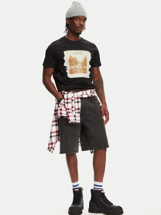 Hunter T-Shirt Duart Graphic HARM0033251 Czarny Regular Fit