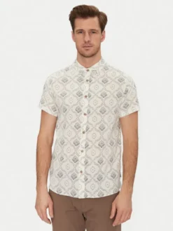 INDICODE Koszula Haiko 20-529 Beżowy Slim Fit