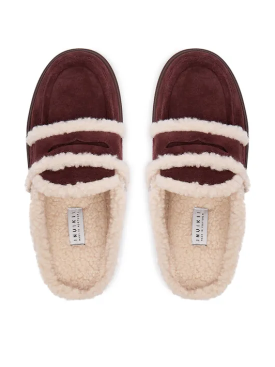 Inuikii Klapki Mule Wool 1004.017.0011 Brązowy ciemny