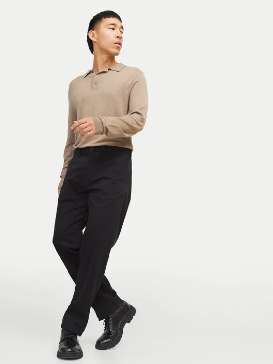 Jack & Jones Chinosy Kane 12268490 Czarny Regular Fit