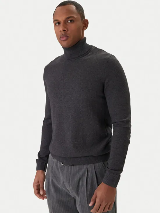 Jack & Jones Golf Emil Knit Roll 12157417 Szary Regular Fit