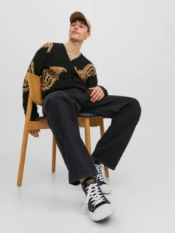 Jack & Jones Jeansy Alex 12236089 Czarny Baggy Fit