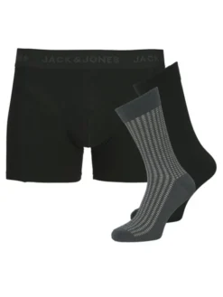 Jack & Jones Komplet bokserki i skarpety Trent Giftbox 12285126 Czarny