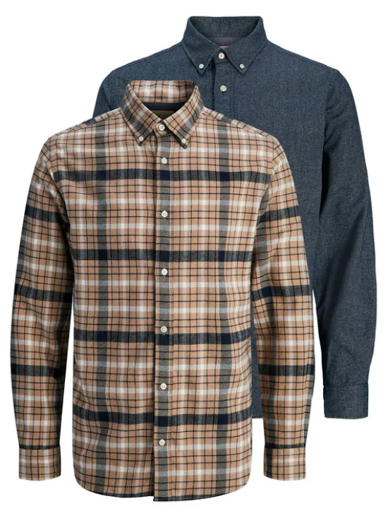 Jack & Jones Komplet koszul Blubarkley 12294328 Beżowy Regular Fit