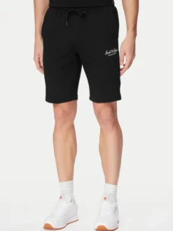 Jack & Jones Komplet t-shirt i spodenki Archive 12297642 Czarny Relaxed Fit