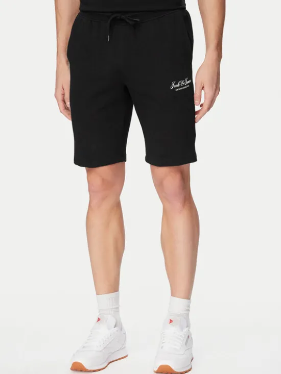 Jack & Jones Komplet t-shirt i spodenki Archive 12297642 Czarny Relaxed Fit