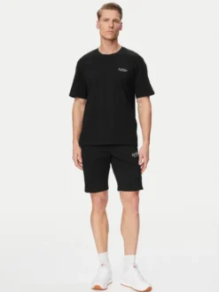 Jack & Jones Komplet t-shirt i spodenki Archive 12297642 Czarny Relaxed Fit