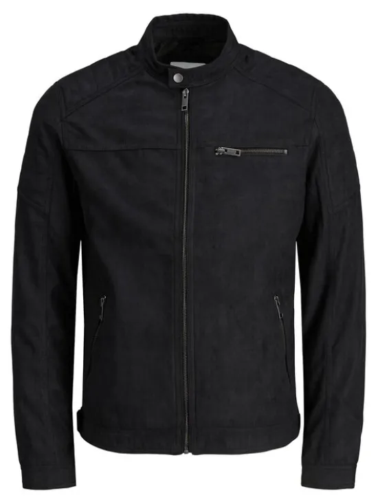 Jack & Jones Kurtka z imitacji skóry Rocky 12147218 Czarny Regular Fit