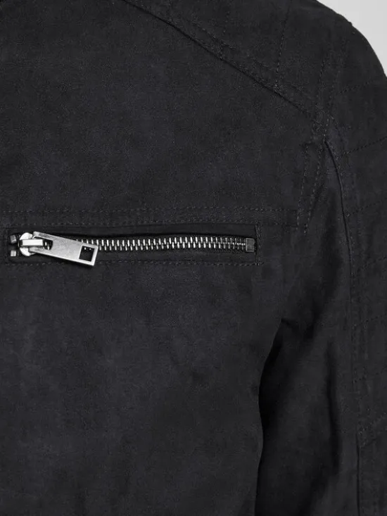 Jack & Jones Kurtka z imitacji skóry Rocky 12147218 Czarny Regular Fit