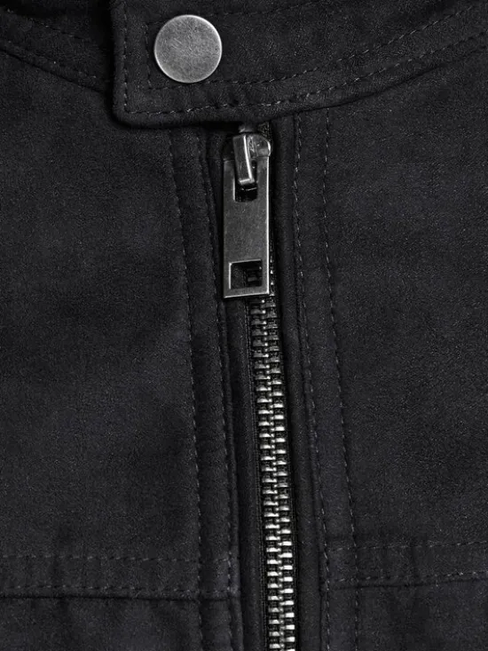 Jack & Jones Kurtka z imitacji skóry Rocky 12147218 Czarny Regular Fit