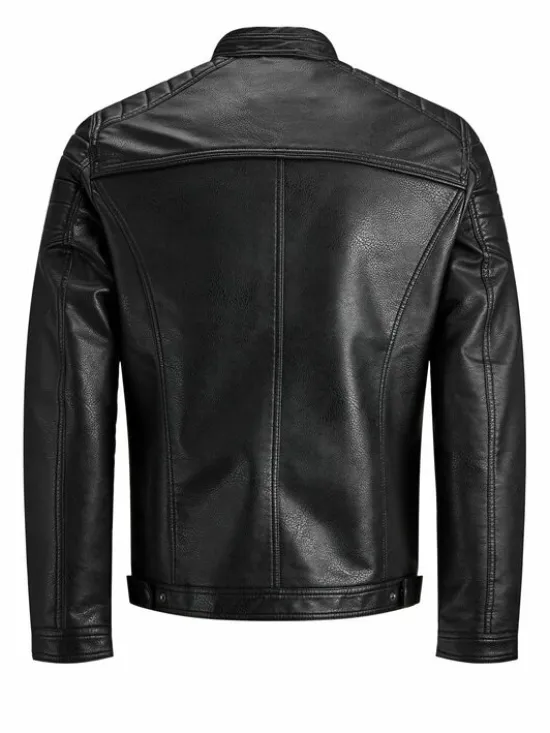 Jack & Jones Kurtka z imitacji skóry Rocky 12147218 Czarny Regular Fit