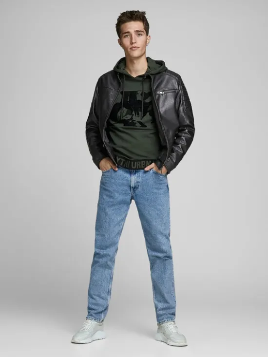 Jack & Jones Kurtka z imitacji skóry Rocky 12147218 Czarny Regular Fit