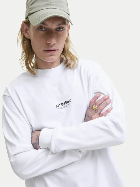 Jack & Jones Longsleeve Soho 12278788 Biały Relaxed Fit