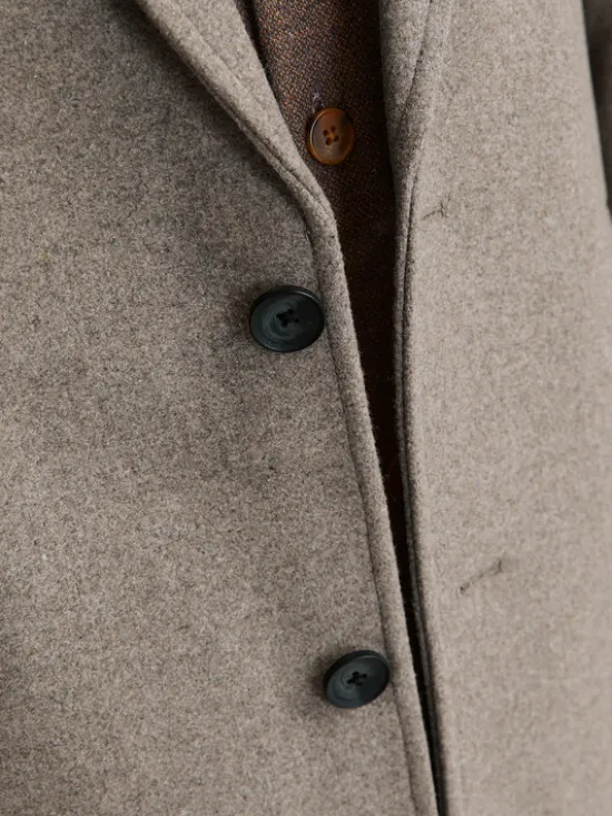Jack & Jones Płaszcz wełniany Harris 12263845 Beżowy Regular Fit