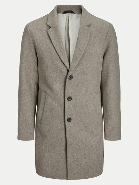 Jack & Jones Płaszcz wełniany Harris 12263845 Beżowy Regular Fit