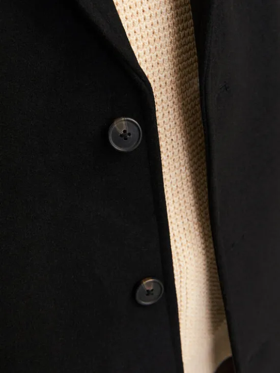Jack & Jones Płaszcz wełniany Harris 12263845 Czarny Regular Fit
