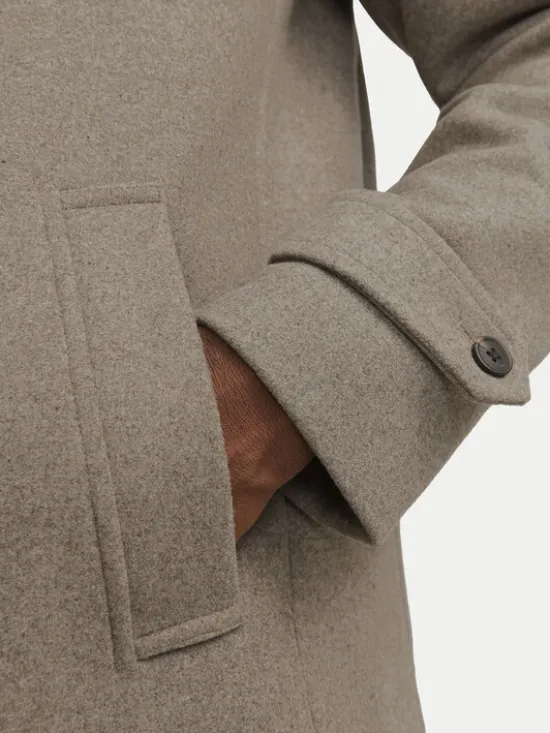 Jack & Jones Płaszcz wełniany Melton 12258672 Beżowy Regular Fit