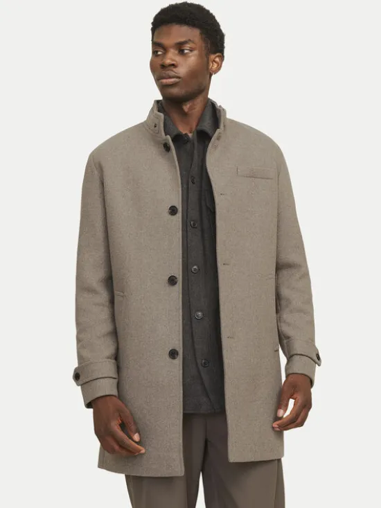 Jack & Jones Płaszcz wełniany Melton 12258672 Beżowy Regular Fit