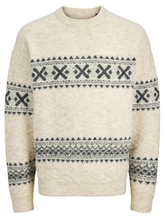 Jack & Jones Sweter Blumax 12286244 Beżowy Relaxed Fit