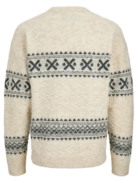 Jack & Jones Sweter Blumax 12286244 Beżowy Relaxed Fit