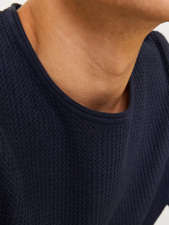 Jack & Jones Sweter Cooper 12258407 Granatowy Regular Fit