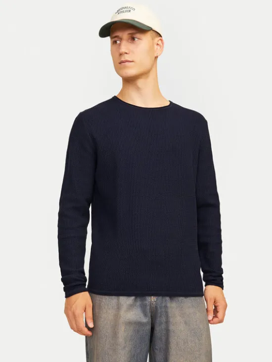 Jack & Jones Sweter Cooper 12258407 Granatowy Regular Fit