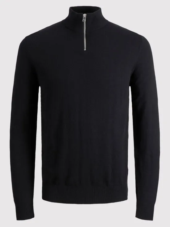 Jack & Jones Sweter Emil 12189339 Czarny Regular Fit
