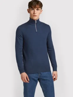 Jack & Jones Sweter Emil 12189339 Granatowy Regular Fit