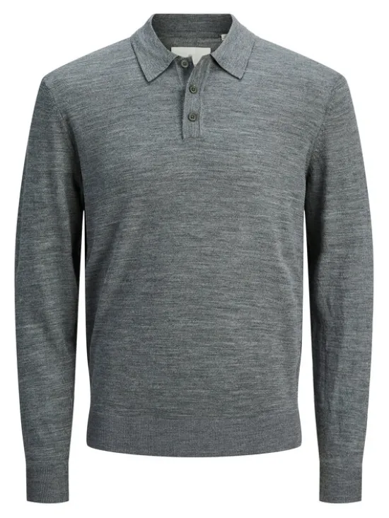 Jack & Jones Sweter Merino 12281757 Szary Regular Fit