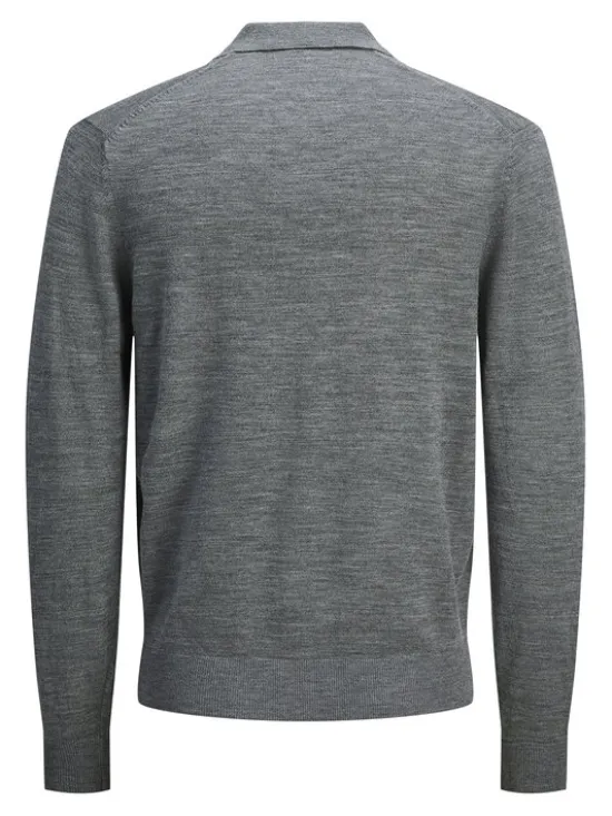 Jack & Jones Sweter Merino 12281757 Szary Regular Fit