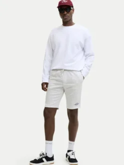 Jack & Jones Szorty sportowe Gordon Brandon 12297289 Szary Regular Fit