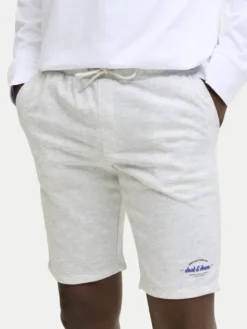 Jack & Jones Szorty sportowe Gordon Brandon 12297289 Szary Regular Fit