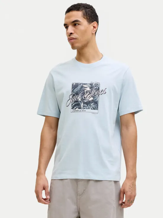 Jack & Jones T-Shirt Honolulu 12288088 Błękitny Regular Fit