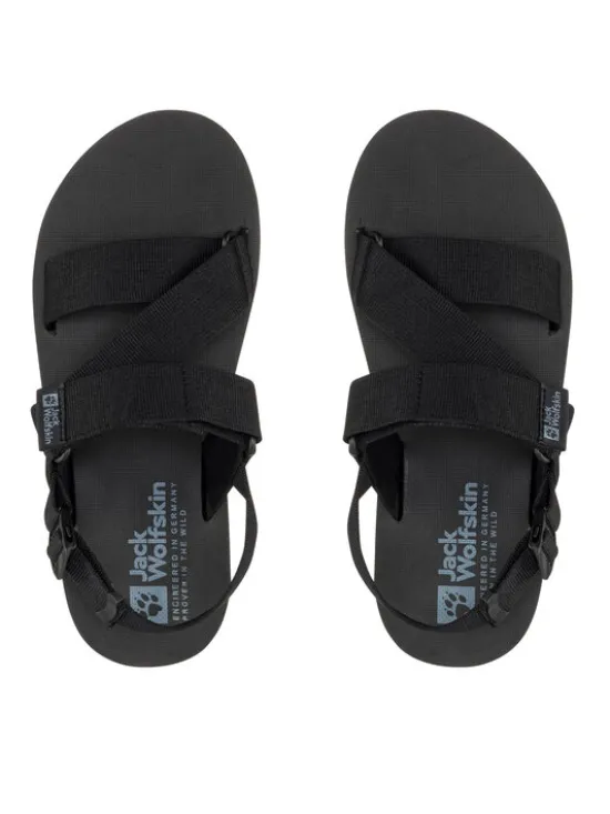Jack Wolfskin Sandały Urban Entdeckung Belt Sandal 4056711 Czarny