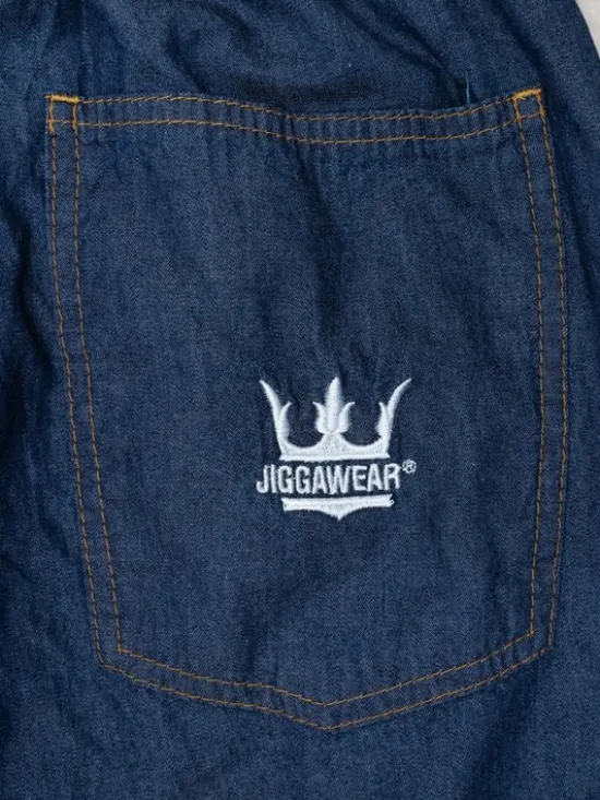 Jigga Wear Jeansy elastyczne na gumce dzins cienkie wygodne 132719 Niebieski Regular Fit
