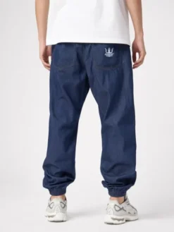 Jigga Wear Jeansy elastyczne na gumce dzins cienkie wygodne 132719 Niebieski Regular Fit