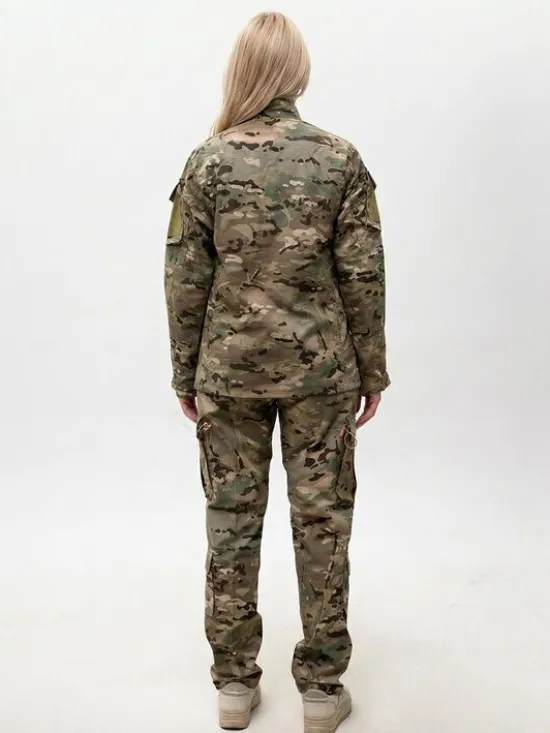 Jigga Wear Komplet kurtka przeciwdeszczowa i spodnie Mundur Militarny Taktyczny moro camo harcerstwo 130539 Brązowy Regular Fit