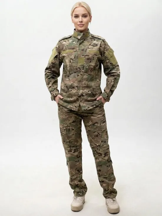 Jigga Wear Komplet kurtka przeciwdeszczowa i spodnie Mundur Militarny Taktyczny moro camo harcerstwo 130539 Brązowy Regular Fit