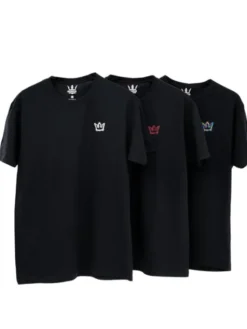 Jigga Wear Komplet t-shirtów Korona Zestaw 3 T-Shirtów Męskich Czarnych Jigga Wear Color Spray XL Czarny Regular Fit