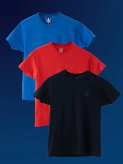 Jigga Wear Komplet t-shirtów Zestaw 3 T-Shirtów Niebieski / Czerwony / Granatowy Jigga Wear Tonal Crown L Czarny Regular Fit